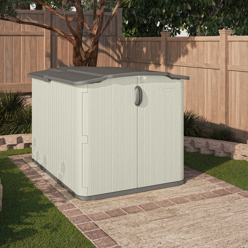 suncast 4 ft. 10 in. w x 6 ft. 8 in. d plastic horizontal